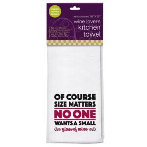 Size Matters Embroidered Kitchen Towel