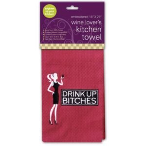 Drink Up Embroidered Kitchen Towel