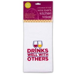 Drinks Well Embroidered Kitchen Towel