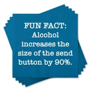 Funny Cocktail Napkins - Fun fact Alcohol